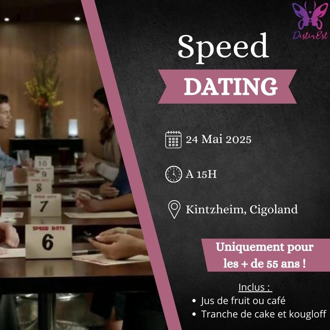 🌟 Speed Dating – 55 ans et plus | 15h00  🌟